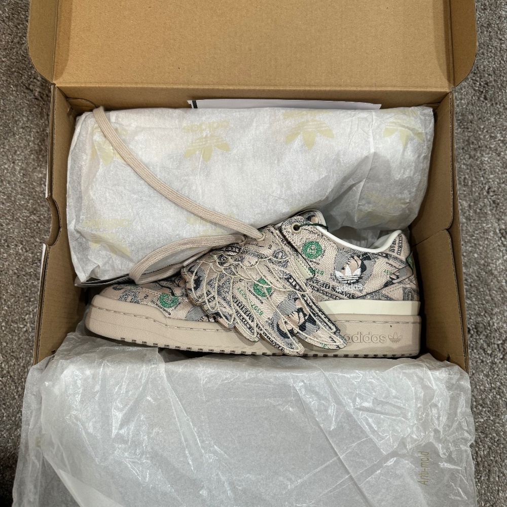 Adidas x Jeremy Scott Forum Wings "Money" "Cash" sneakers - Mens size 7.5